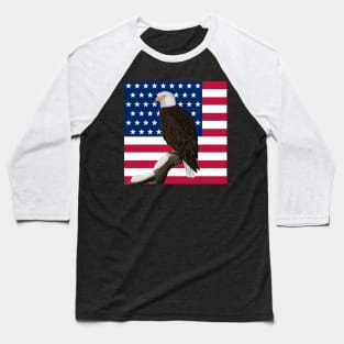 Bald Eagle Bird Illustration Stars&Stripes Baseball T-Shirt